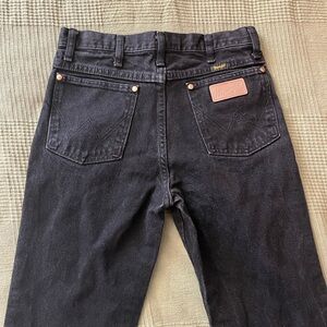 Wrangler Black Straight-Leg Denim Jeans with Copper Rivets